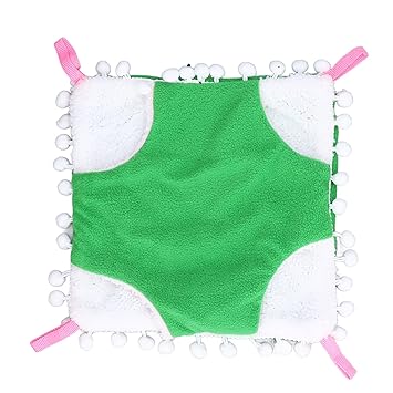 Cage Hanging Hammock, Warm Hammock Foldable Portable 23cm / 9.1in Easy to Clean Warm Comfortable Soft Plush with Hanging Hooks for Hamsters for Bird(Large Green)