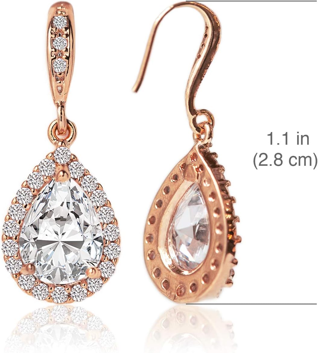 A+O Wedding Bridesmaids Gift Drop Dangle Earrings or Jewelry set in Silver, Yellow Gold, Rose Gold - Image 4