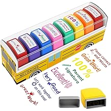 Teacher Stamps for Grading Classroom, New Teacher Appreciation Gifts, Self-Inking Motivation Great Job Parent Signature Stamp for Homework Must Haves, Teacher Supplies (8 pcs)
