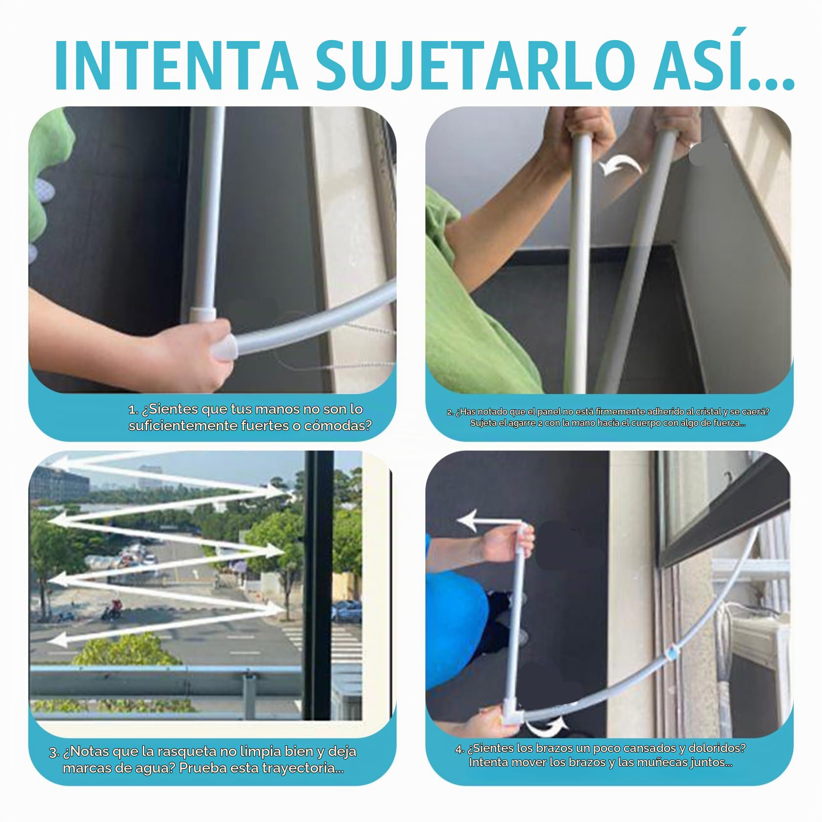 Herramienta de limpiador de ventana exterior, limpiador de ventanas extensible 2 en 1 con cabezal giratorio de 360 ​​°, limpiador al aire libre extraíble, limpiador de ventanas de doble cara
