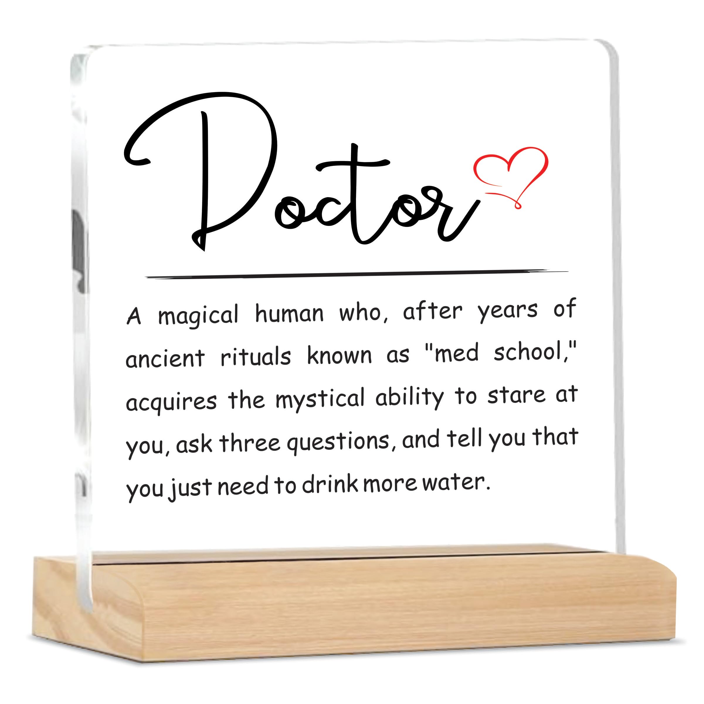 Doctor Appreciation Plaque | Thank You Gift for Doctors, Physicians, Healthcare Workers | Table Desk Decor with Wooden Stand | Retirement, Farewell, Gratitude Keepsake MP_104-image-29