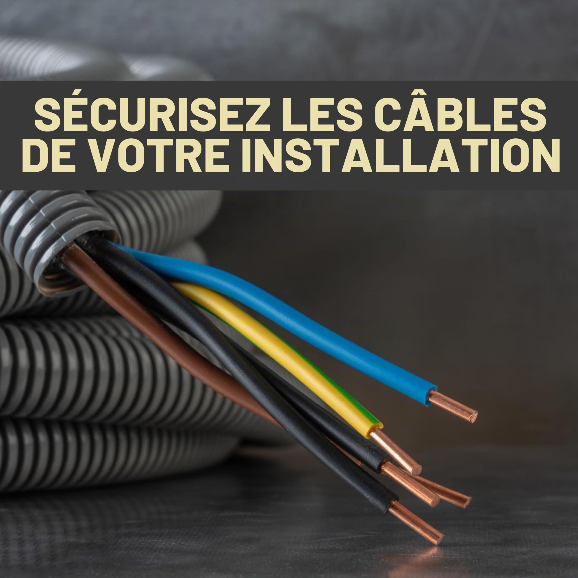 ESTO Tuyau ondulé 16 20 25 32 écheveau de 50 ou 100 mètres, gaine flexible ondulée non ouverte protectrice de câbles, pour travaux électriques, électricien 25 mètres/DN 32