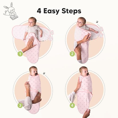 Miniatura 3 de 3 paquetes de sacos de dormir orgánicos para bebé - Mantas envolventes para recién nacidos, bebés de 3-6 meses, niñas, niños, saco de dormir suave y