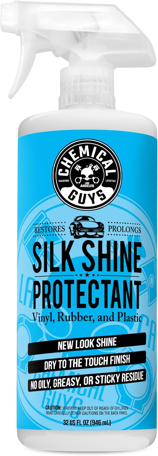 Silk Shine Spray-able Dry-To-The-Touch Dressing and Protectant for Tires, Trim, Vinyl, Plastic and More, Safe for Cars, Trucks, Motorcycles, RVs & More, 32 fl oz