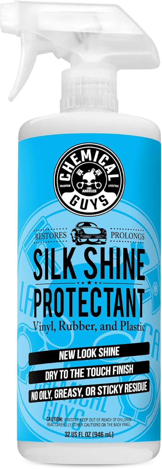 Chemical Guys Silk Shine Spray-able Dry-to-The-Touch Dressing and Protectant for Tires, Trim, Vinyl, Plastic and More, Safe for Cars, Trucks, Motorcycles, RVs & More, 32 fl oz