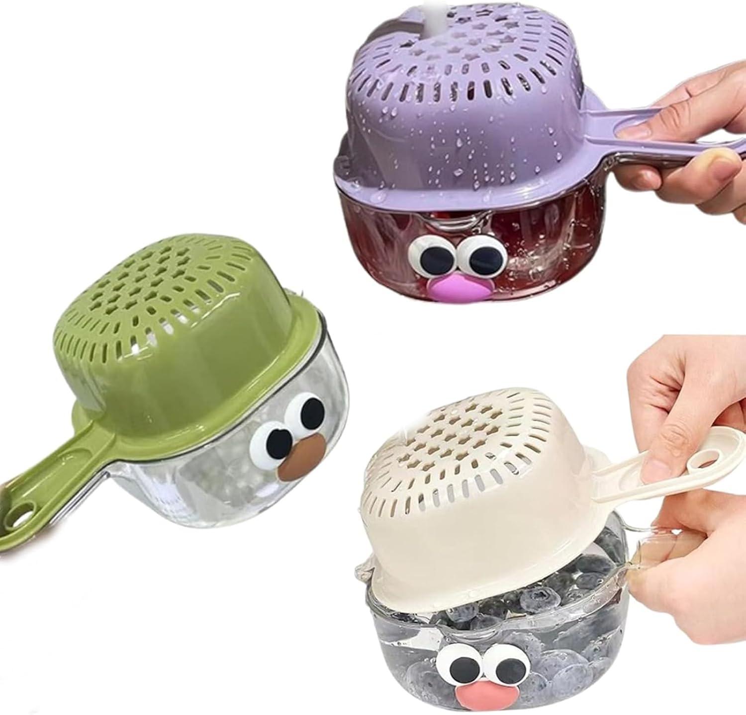 Multipurpose Kitchen Tool Combining Bowl and Strainer with Easily Grip Handle Suitable for Space Saving Storage Easy Colander