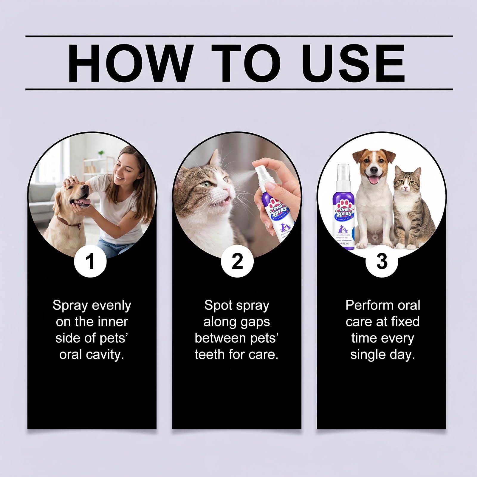 Spray Dentaire Chien, élimine Tartre, Haleine，3PC | Spray Dentaire Pour Chien Avce Actifsnaturels Pour Tu Pulvérises Et Essuyer Haleine Fraîche San Brossage Et Plaque Dentaire