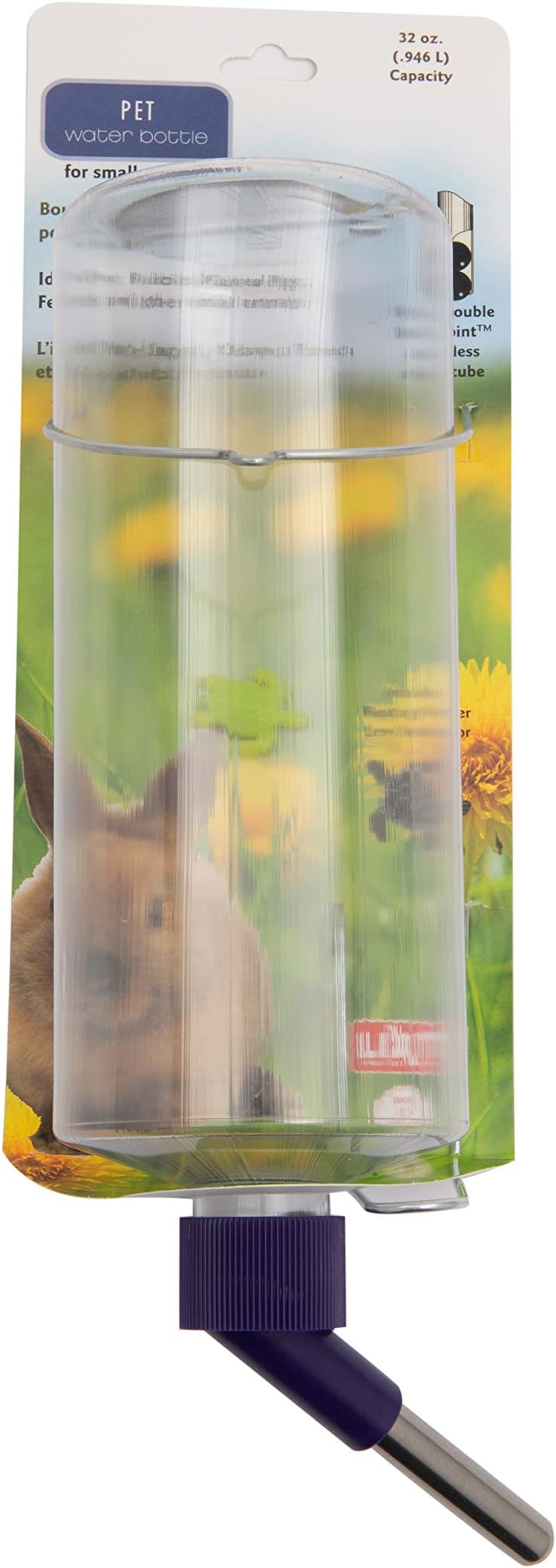 Lixit Standard Cage Water Bottles for Rabbits, Ferrets, Guinea Pigs, Hamsters, Rats, Mice and Other Small Animal's (32 Ounce, Clear)