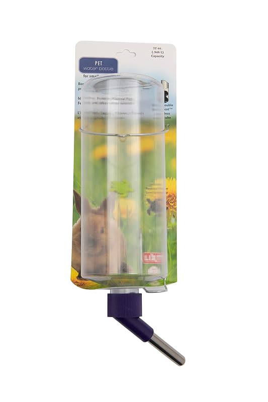 Bebedouro tipo garrafa para pequenos animais Lixit, plástico livre de BPA e tubo inox 304, 946 mL, 1 unidade
