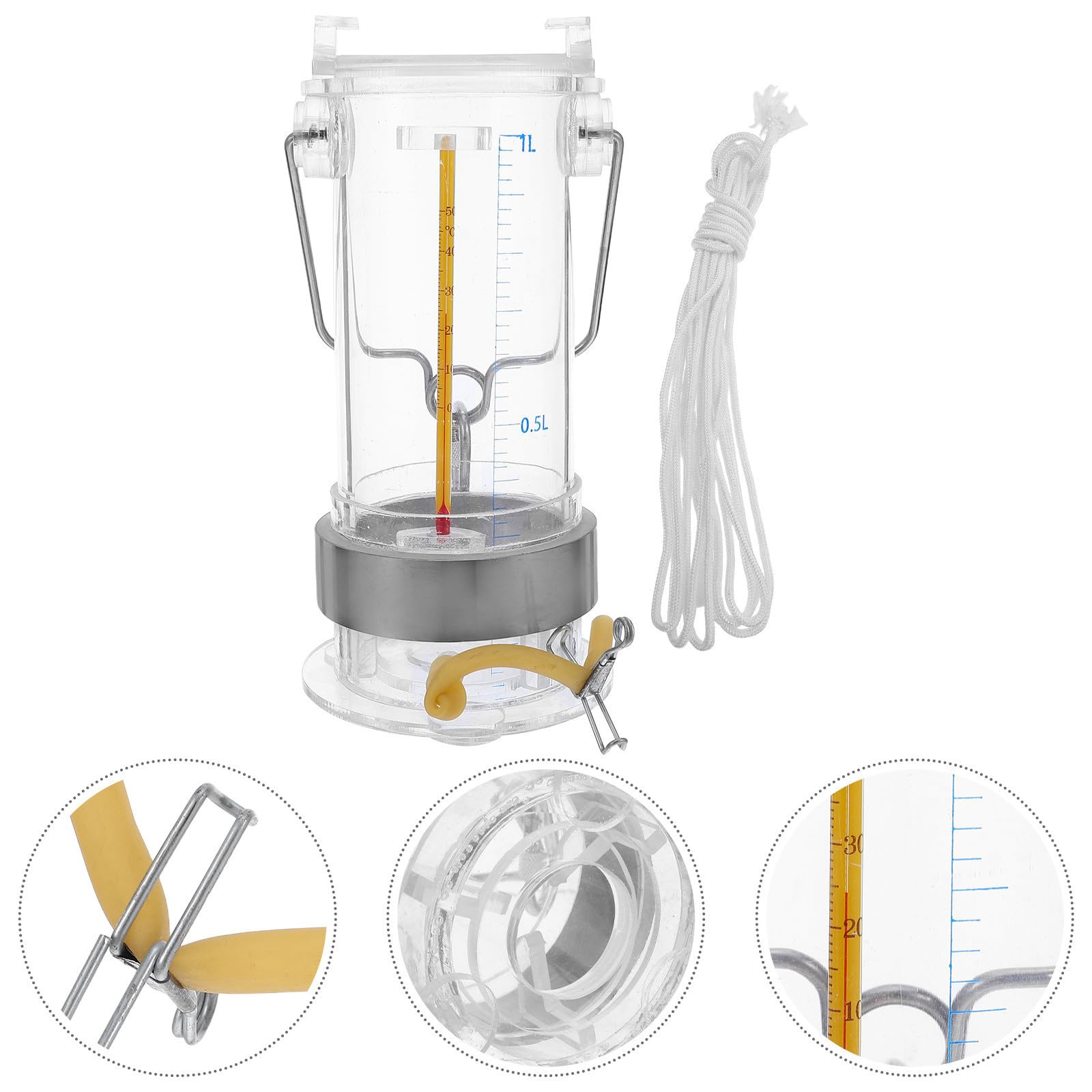 LIFKOME Muestreador de Agua para Pruebas Precisas de Calidad de 1l Capacidad de Muestreo Profundo, Fabricado en Acero Inoxidable y Acrílico Color Aleatorio para