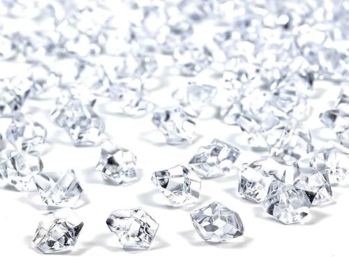 820 piezas de hielo falso transparente, 0.43 x 0.55 pulgadas, 1.1 libras de piedras preciosas de cristal acrílico para decoración, fotografía,
