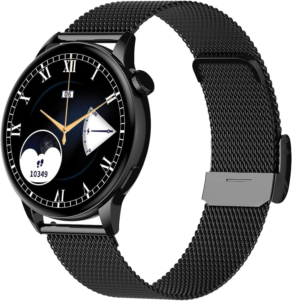 Maxcom FW58 Vanad Pro Smartwatch with black mesh strap and classic watch face