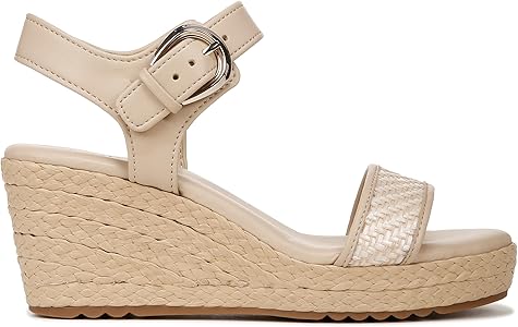 Amazon.com | Naturalizer Womens Stella Open Toe Wedge Sandal Beige