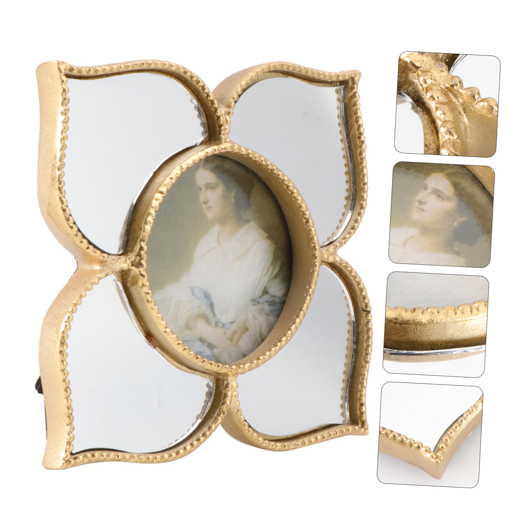 SOLUSTRE 2stücke Goldener Resin-bilderrahmen Kreativer Fotorahmen Für Hochzeitsfotos Desktop-dekoration Elegantes Design Für Besondere Anlässe Handgefertigte Ornamente Für Ihre