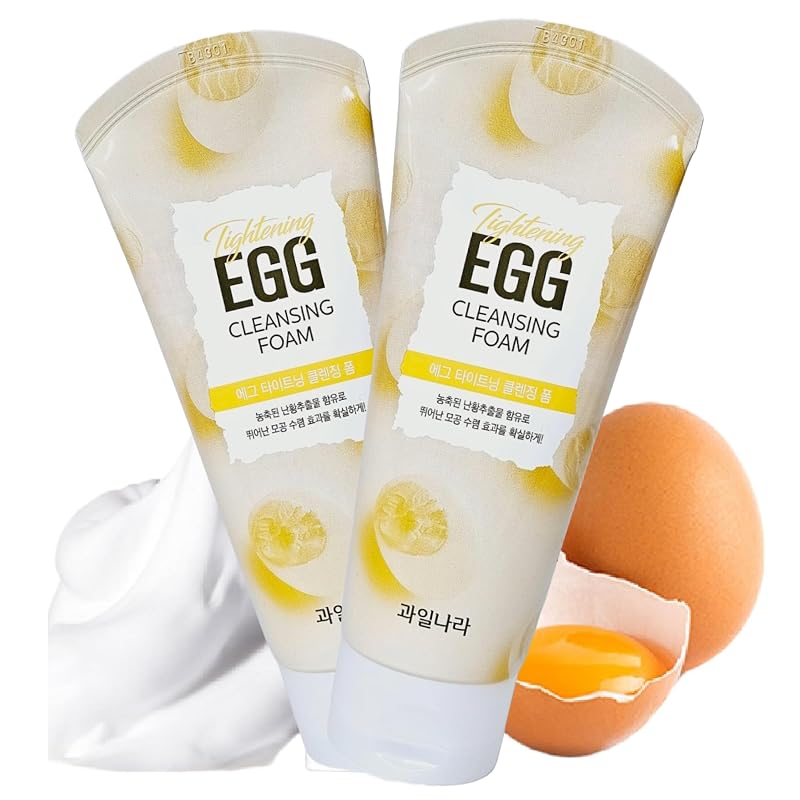 GASHINA STORY Espuma de Limpeza Facial com Extrato de Ovo, 130 g, Pacote com 2