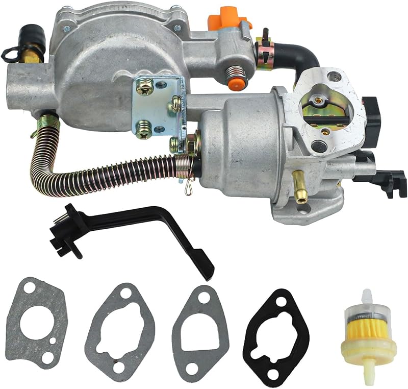 Kit de conversión de carburador de combustible dual para generadores Honda GX160 GX200 GX168F 170F 208cc 210cc 212cc, compatible con Natural y para lpg, incluye goma de filtro de aire y juntas de aceite, rendimiento estable