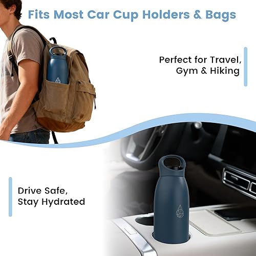 Miniatura 5 de Botella de agua aislada de 32 onzas, frasco de metal a prueba de fugas sin BPA, botella térmica grande duradera al vacío, termo deportivo ligero de