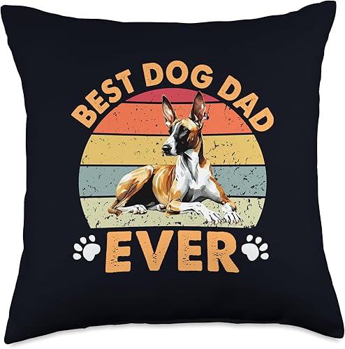 Miniatura 4 de Best Podenco Canario Dog Dad Ever Funny Dogs Owner Retro Throw Pillow