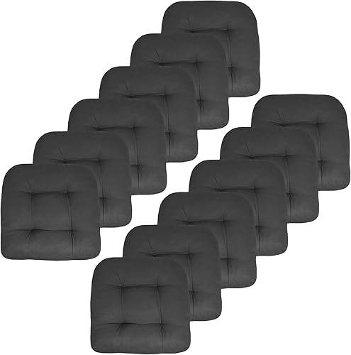 Miniatura 5 de Sweet Home Collection - Cojines para silla de exteriores y patio prémium con relleno grueso y cómodo de fibra, funda de asiento capitoné de 19 x 19