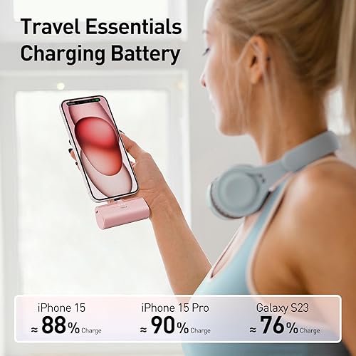 Miniatura 5 de iWALK Cargador portátil pequeño de 4500 mAh 20 W, mini batería USB C de carga rápida compatible con iPhone 15, 15 Plus, 15 Pro, 15 Pro Max, iPad,