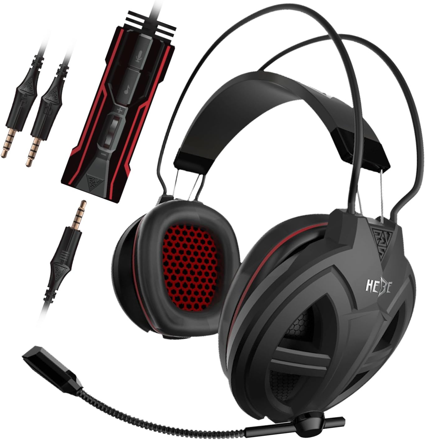 GAMDIAS Hebe V2 Gaming Headset for PS4,PC,Xbox One with 3.5mm Jack, 50mm Gaming Drivers,Featherweight Headband, Smart Remote Control & Uni-Directional Mic(GHS3300)