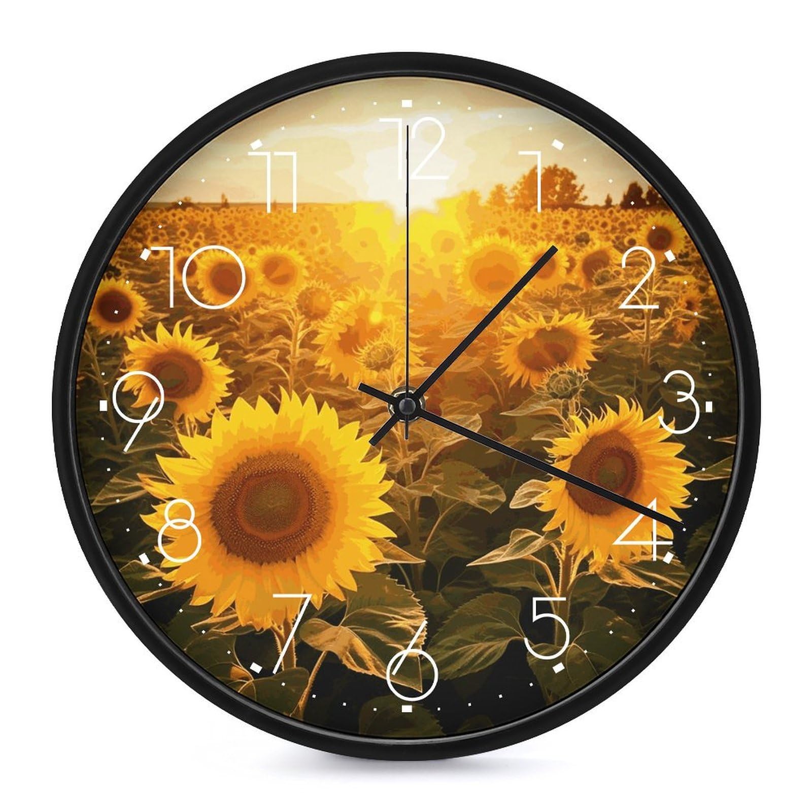 Horloge murale ronde moderne 30,5 cm MUSM pour chambre et maison à piles