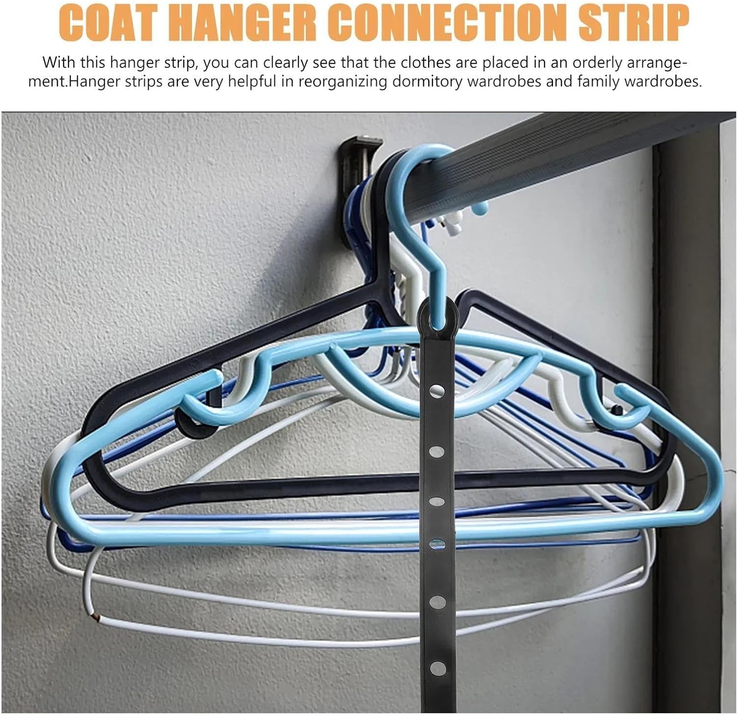 20Pcs Hanger Connector Strips Closet Organizer Wardrobe Space Saver Clothes Extension Display Rack Supplies image 5