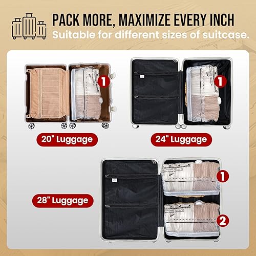 Miniatura 3 de TAILI Paquete de 8 bolsas de almacenamiento al vacío, tamaño mediano (25 x 19 x 11 pulgadas), bolsas de sellado al vacío para ropa, embalaje de