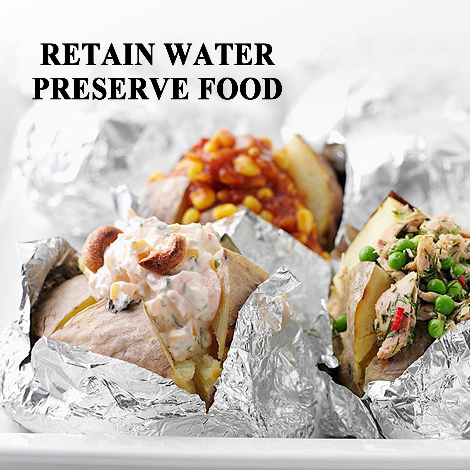 1000 Hojas de Papel Aluminio Extrarresistente para Envolver Alimentos, Perritos Calientes y Sándwiches – Almacenamiento, Horneado, Catering, Restaurante y Cocina(Size:15μm*20CM*20CM)
