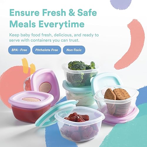 Miniatura 2 de Liname Recipientes de silicona para alimentos para bebés (paquete de 6) Contenedores de almacenamiento de alimentos para bebés con válvula de