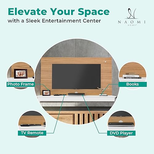 Miniatura 5 de Zola - Centro multialmacenamiento de pared para televisores de hasta 70 pulgadas, centro de entretenimiento con almacenamiento, soporte de TV