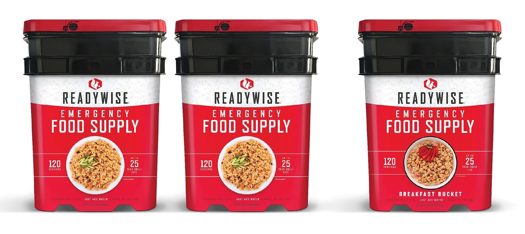 ReadyWise Long Term Emergency Food Supply, Breakfast and Entree Variety