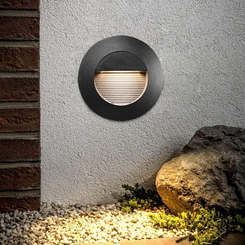 5W LED Outdoor External Recessed Buried Step Stairs Pathway Light Waterproof lamp Black Warm White