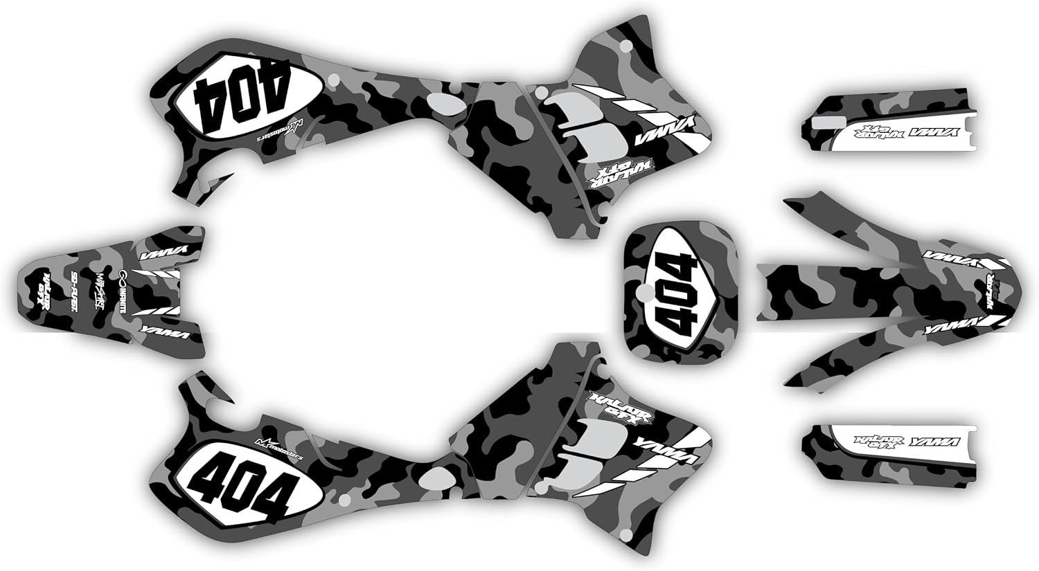 Graphics Kit for Yamaha YZ125 / YZ250 (1993-1995) INVASION Series Tan 16 Mil - Dirt pit bike motorcycle stickers, dirtbike racing automotive decal motocross accessories no-plastics