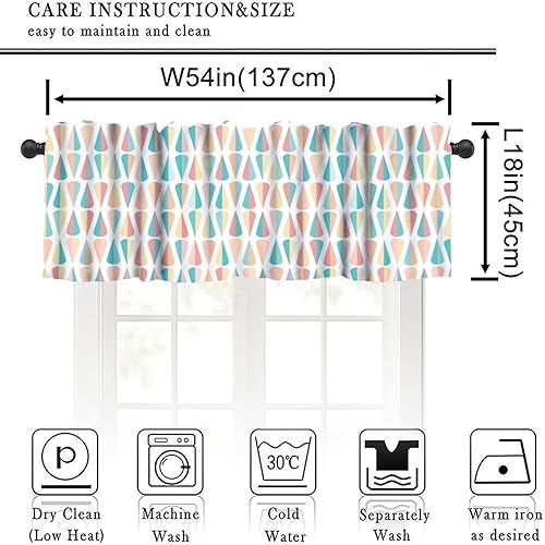Miniatura 3 de Cortinas de cenefa de cocina de mediados de siglo, diseño geométrico abstracto de mediados de siglo, retro, moderno, tratamiento de ventana pequeña