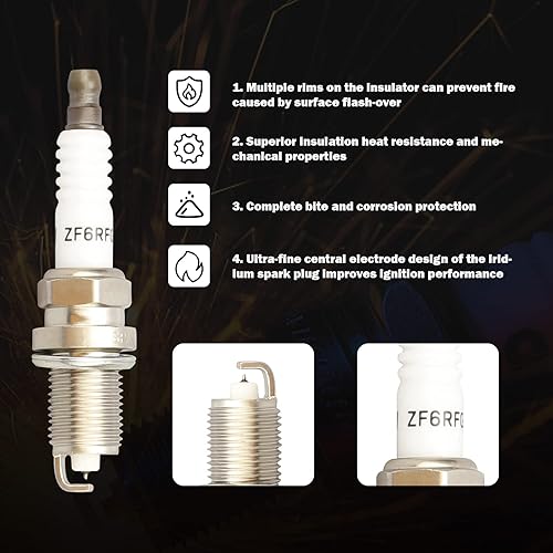 Miniatura 4 de MAYASAF Kit de bujías de iridio y bobina de encendido UF557, 4 pares compatibles para Dodge 09-19 Journey, para calibre 08-12Avenger, para Jeep