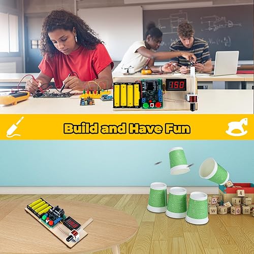 Miniatura 3 de MiOYOOW Transmisor electromagnético Proyectos electrónicos DIY, mini juego de disparo, kit de práctica de soldadura, módulo convertidor de impulso,