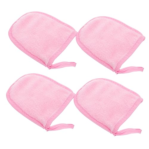 Healifty 4 guantes de eliminación de maquillaje, guantes de limpieza facial reutilizables para eliminación de maquillaje, suaves y lavables,