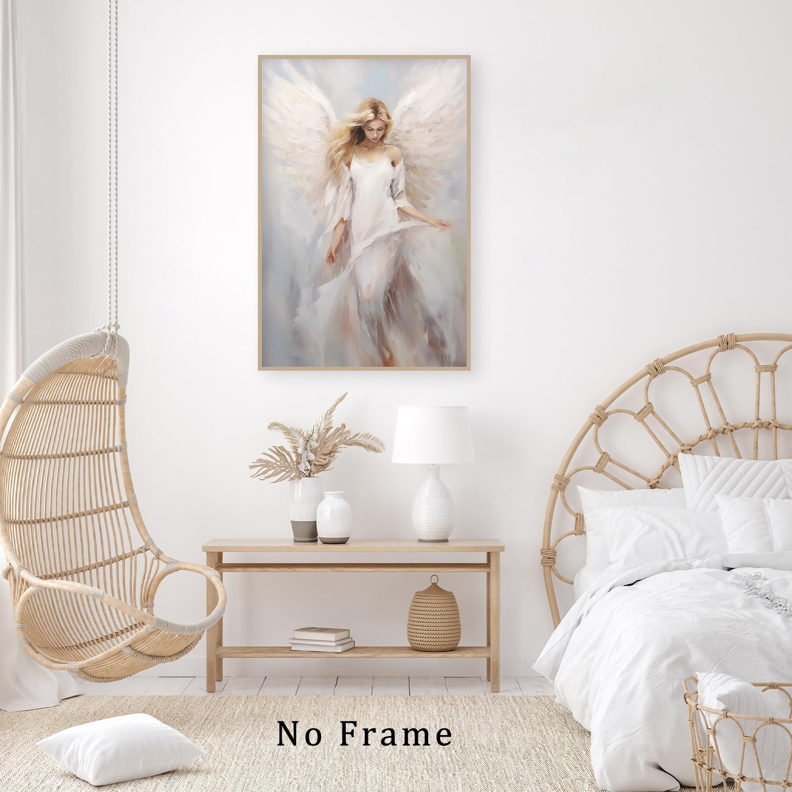 Stampa Su Tela NutArtPic, Quadro Moderno Con Donna E Ali D'Angelo, Ragazza Afroamericana, 2 Pezzi 60x40 Cm, Decorazione Parete