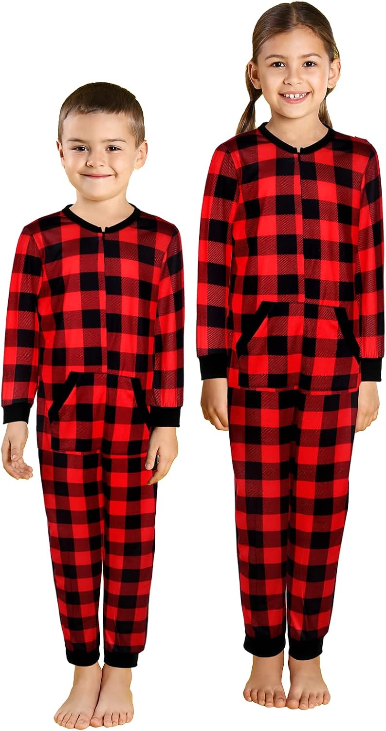Haysandy Family Matching Christmas Pajamas Buffalo Plaid Cozy Pajamas for Families with Adult Members