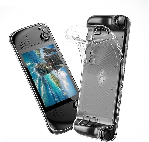 OwlTree Upgraded Clear Protective Case for Steam Deck Soft TPU Cover Protector Case with Full Protection Shock-Absorption Anti-Slip Scratch Design
