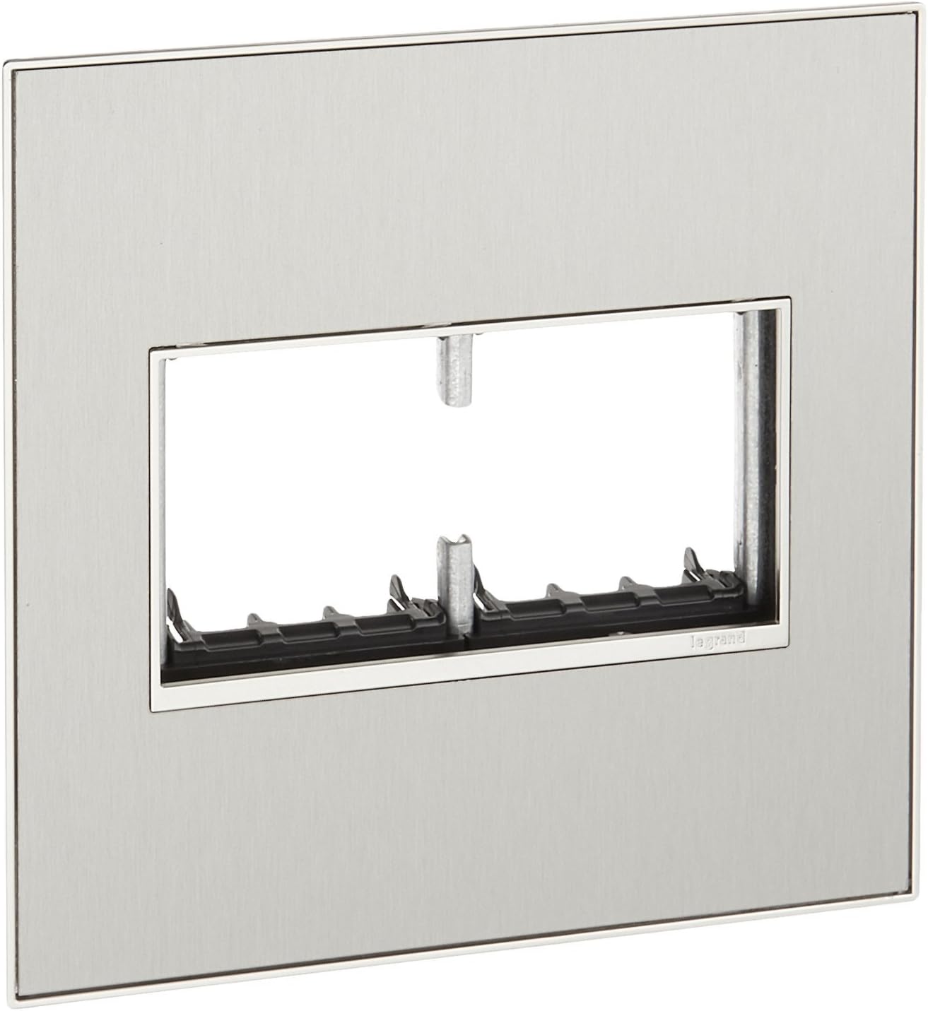 Legrand adorne AWM2GMS4 2gang 2 module Brushed stainless Mirror Wall Plate, Silver