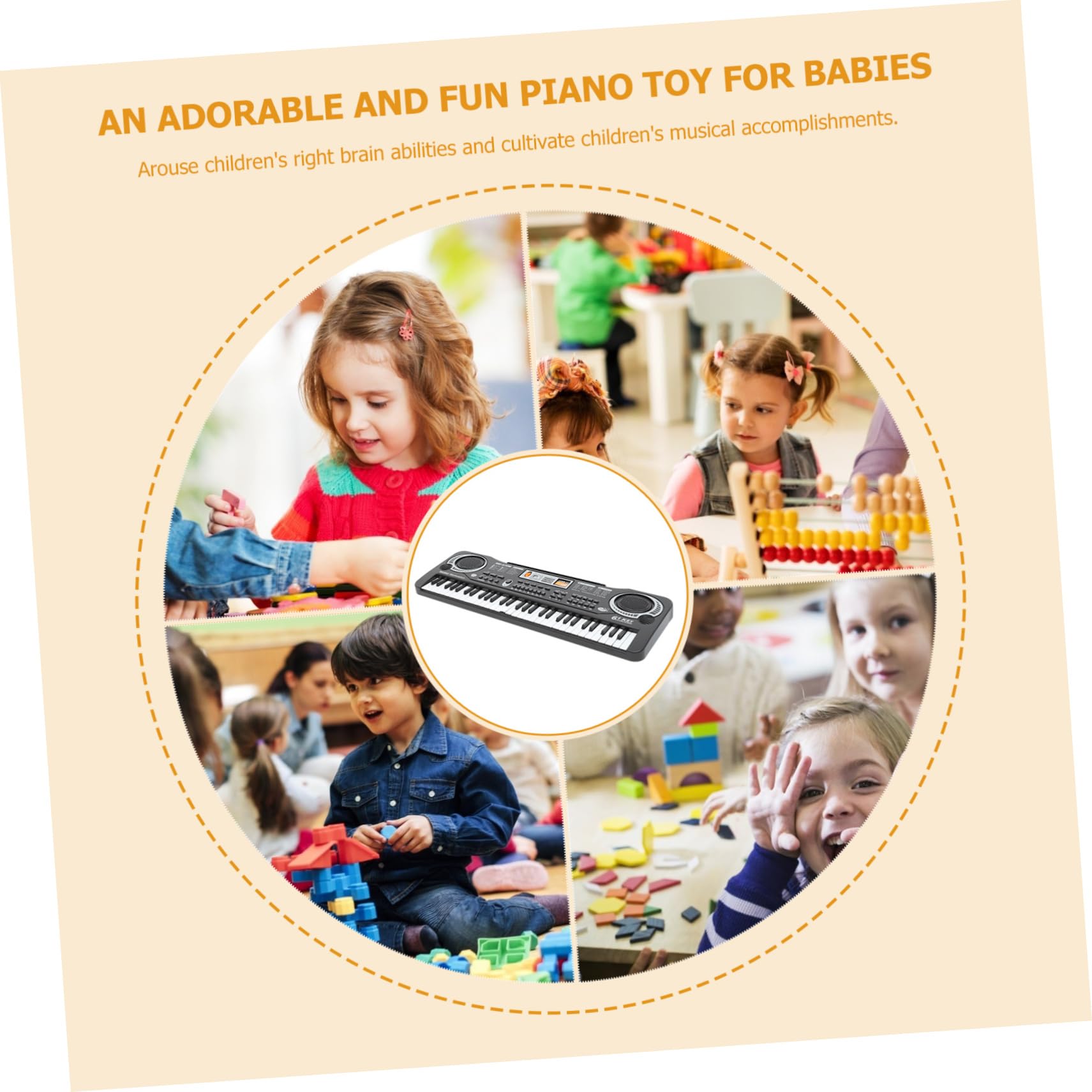 Pianola Giocattolo Elettronica 61 Tasti Abs Nera per Ragazzo Ragazza | Multifunzione per Apprendimento Musicale, Riconoscimento Vocale e Ascolto