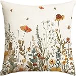 AVOIN colorlife Fall Flowers Throw Pillow Cover 12x20 Inch, Seasonal Autumn Floral Thanksgiving Harvest Cushion Case Decoration for Sofa Couch