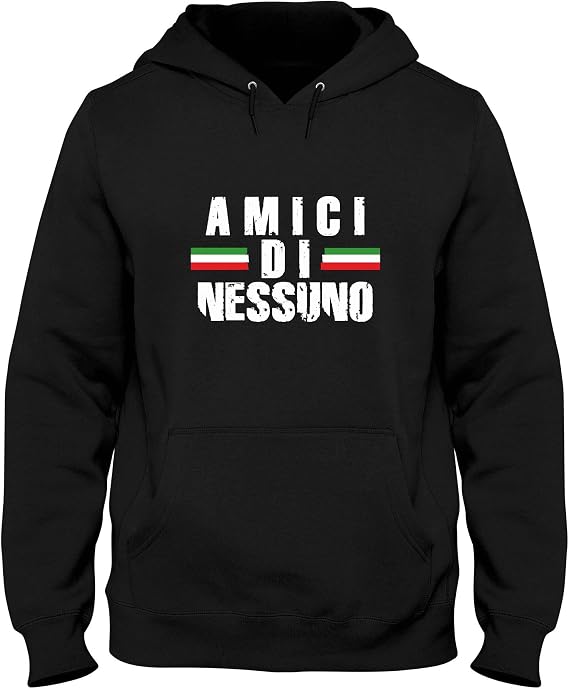 T-Shirtshock Felpa Cappuccio Uomo Nera TUM0022 Ultras Italia Amici di  Nessuno : Amazon.it: Abbigliamento