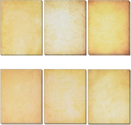 Gift Boutique 120 hojas de papel de papelería vintage de 8.5 x 11 pulgadas, hojas de letras antiguas de doble cara, aspecto envejecido, 6 diseños