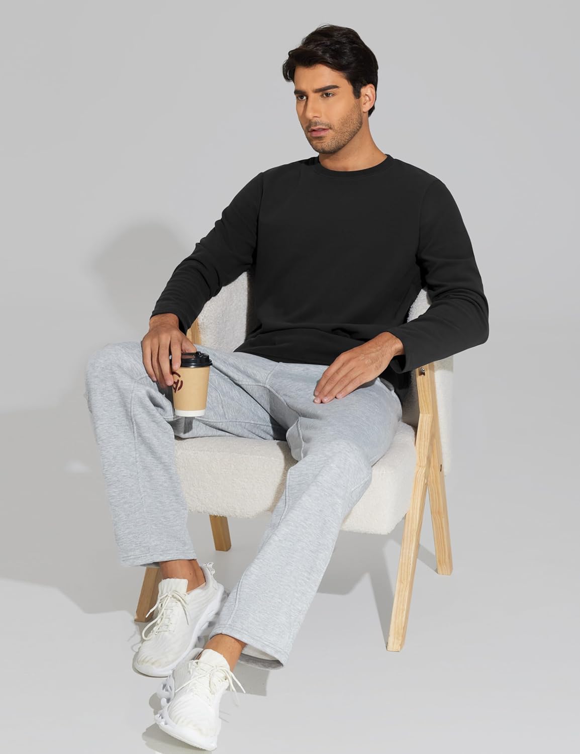 THE GYM PEOPLE Men's Long Sleeve Base Layer Thermal Shirts Stretchy Crewneck Basic Casual Pullover Undershirt Tee Tops - Image 5