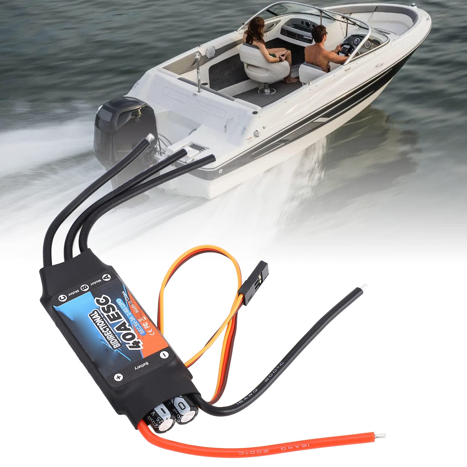 Bidirezionale 40A GTSKYTENRC Bidirezionale 40A Brushless ESC 5V 3A BEC Motore Brushless 2‑6S Regolatore di velocità Elettrico per RC Car Boat