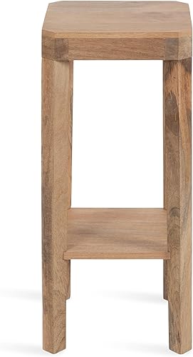 Miniatura 8 de Kate and Laurel Talcott - Mesa cuadrada moderna de madera para bebidas; 12 x 12 x 28; madera natural; mesa de pedestal decorativa de transición de