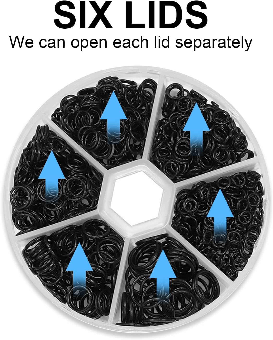 1000Pcs Black O Ring Connectors Metal Open Jump Rings Set 304 Stainless-Steel Jump Rings for Jewelry Making Connectors 4mm 5mm 6mm 7mm 8mm 10mm (Black) - Image 4